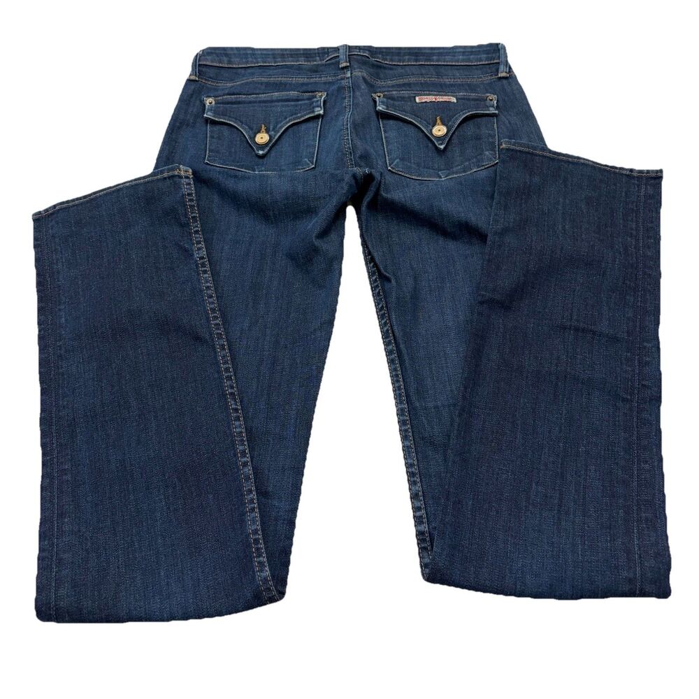 Hudson Carly Straight Jeans Women 26 Dark Wash Flap Pocket Y2K USA Stretch Denim